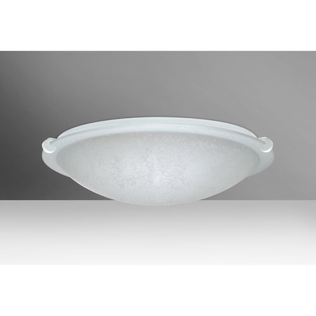 Besa Lighting Trio 16 Ceiling, Stucco, White Clips, 2x100W Incandescent 9681ST-WH